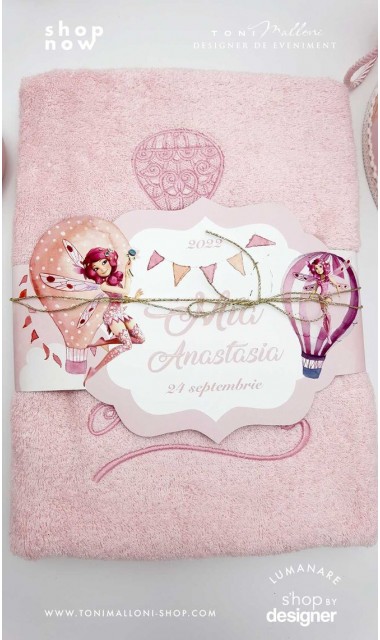 Trusou de botez cu Mia si baloane de aer cald mov Purple Hot Air Balloons 2